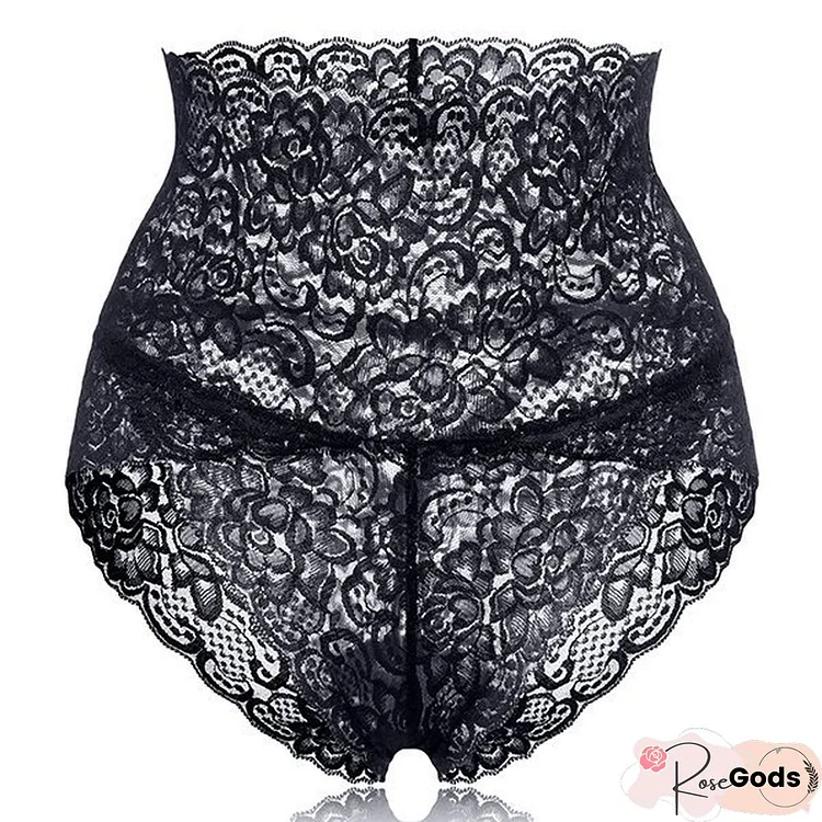 Plus Size High Waisted Lace Tummy Shaping Panty