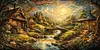 Luxury AB Velvet Diamond Painting Kit - Village Scenery