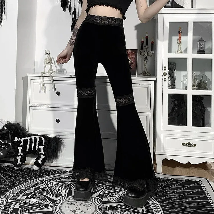Black Lace Harajuku Pants