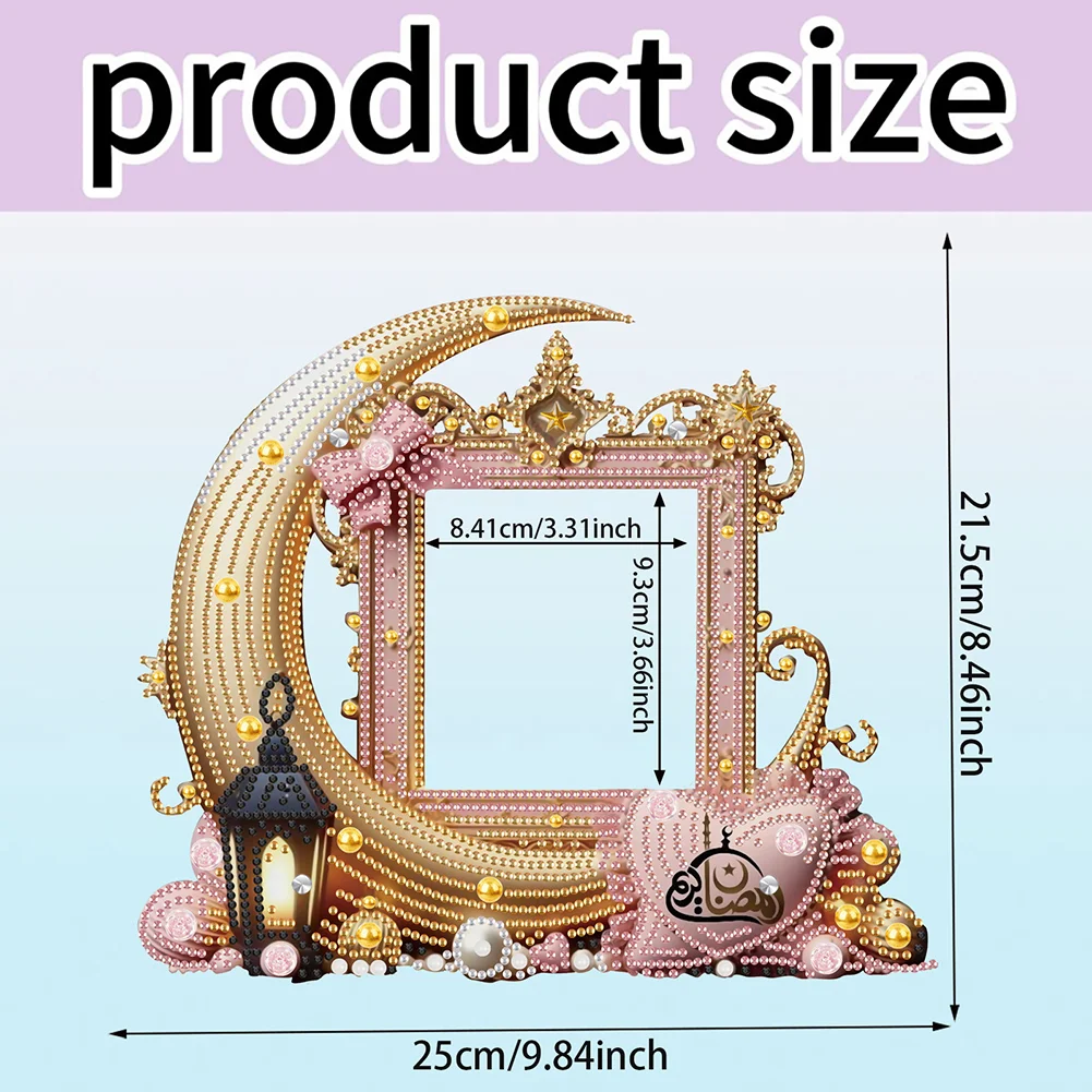 5D DIY Moon Acrylic Special Shape Diamond Painting Picture Frame