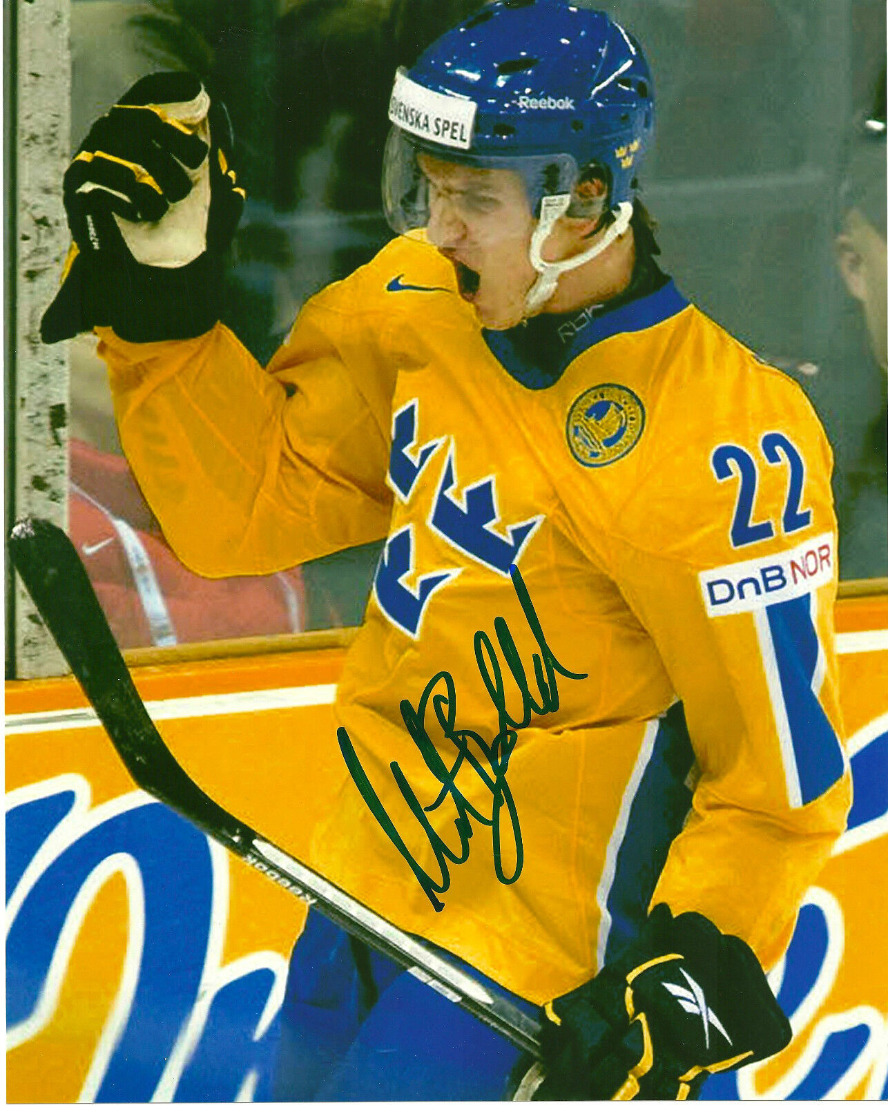 Team Sweden Mikael Backlund Signed Autographed 8x10 Photo Poster painting COA