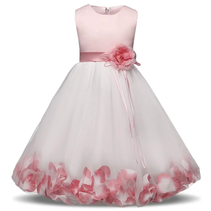 Summer Fancy Flower Girl Dresses For Wedding First Holy Communion Dress For Girls Children Party Prom Gowns with Flowers Ribbons
