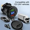 12-24V Car Charger Socket with Switch & Voltmeter Waterproof Cigarette Outlet Replacement Motorcycle USB Charger Suitable for Boat Golf Cart RV Motorcycle Truck