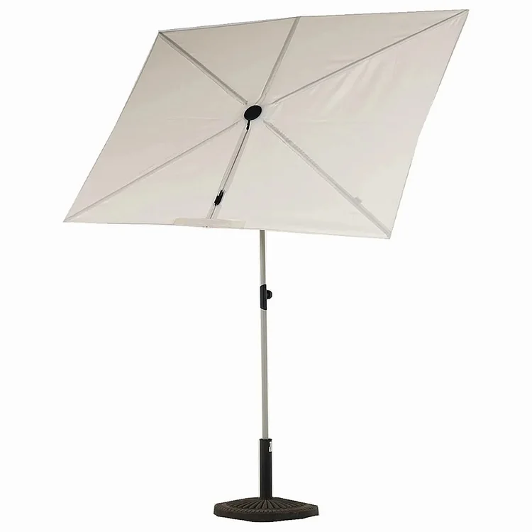 Outdoor JENA 6x4 FT White Rectangular Flat Patio Market Umbrella