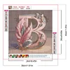 Diamond Painting-DIY Full Round Drill Feather Letter B