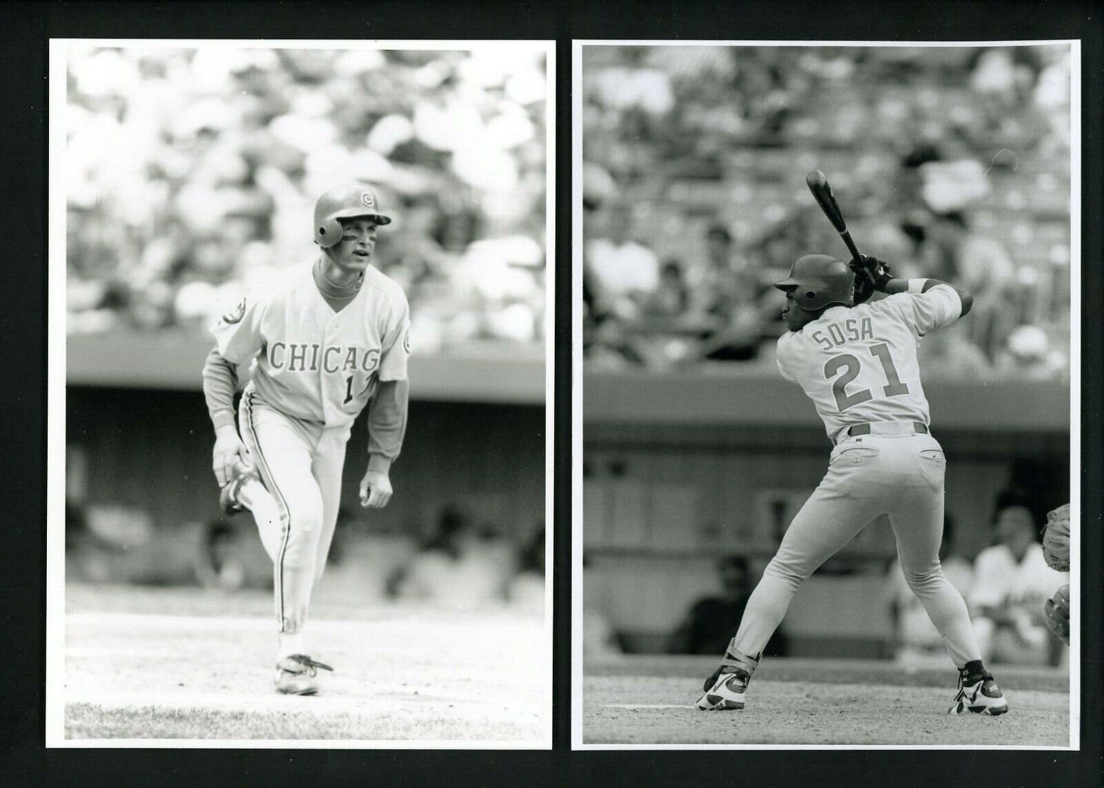 Chicago Cubs LOT of FOUR 1995 Press Original Photo Poster paintings Sosa Mark Grace Dunston Zeil