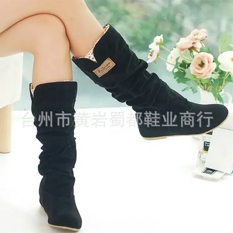 Yyvonne Hot Size 42 Yards 43 Yards Flat Bottom Boots Women's Autumn And Winter New Lace Lace Women Boots Shoes