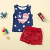 Baby Girl 4th Of July independence Day Short Sleeve Sets