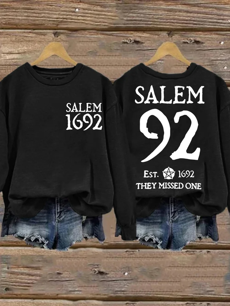 Salem 1692 They Missed One Washed Sweatshirt