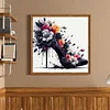 Black and Red High Heels Full Stamped Cross Stitch 11CT 3-Strand 40x40cm