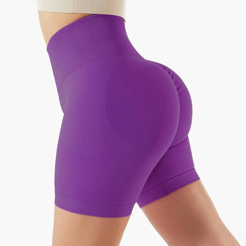 New Fitness Shorts Women Tight Yoga Shorts Breathable Sports Pants High Waist Seamless Yoga Pants