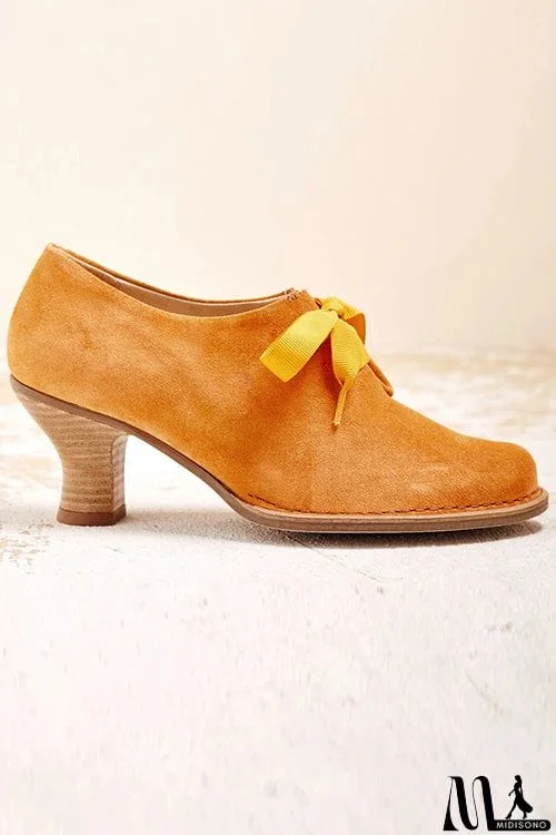 MidiSono - Suede Lace Up Pumps