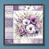 Diamond Painting-DIY Full Round Drill Retro Plaid Flowers