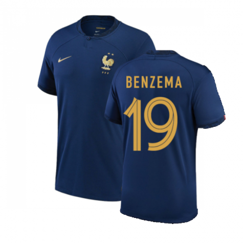 Frankreich Karim Benzema 19 Home Trikot WM 2022