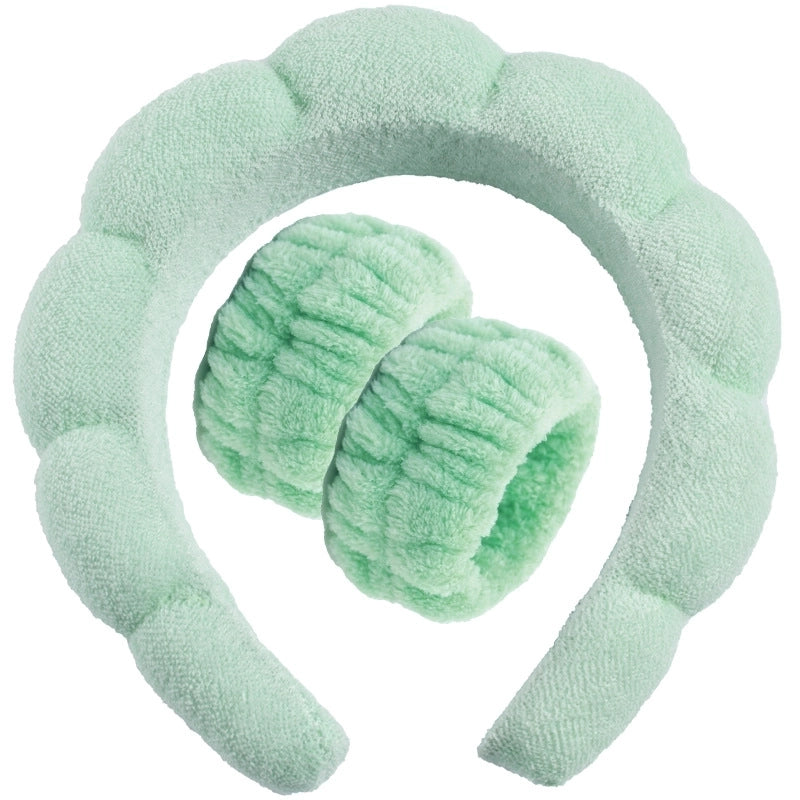 Minimalist Women’s Color Block Towel Velvet Spa Headband