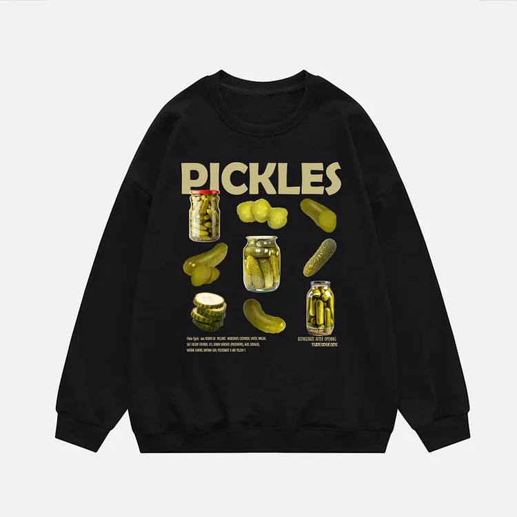 Men's Casual Pickles Printed Oversized Sweatshirt