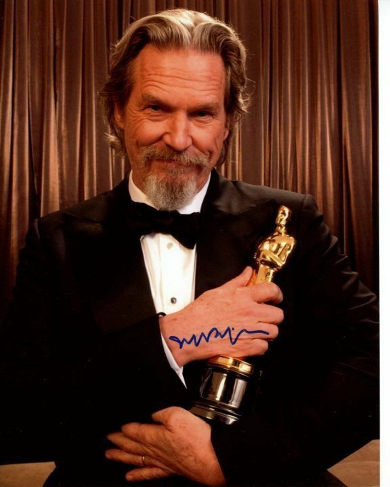 Jeff bridges signed autographed oscar academy award Photo Poster painting