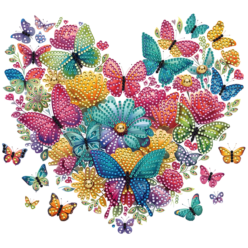Butterfly Love Calligraphy And Painting 30*30cm(canvas) special shaped drill diamond painting