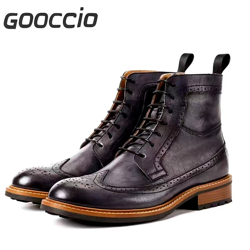 GC180 Cowhide Dress Boots/Martin Boots For Men  GOOCCIO   