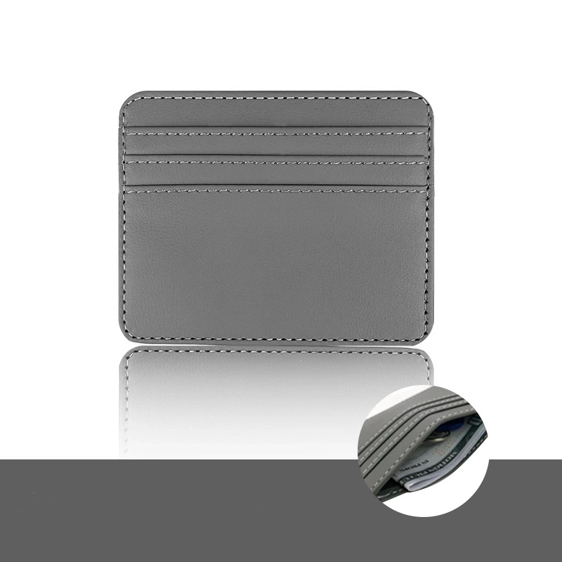 Unisex Solid Color Pu Leather Open Card Holders