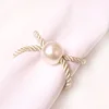 Cream White Weave Pearl Catering Napkin Ring