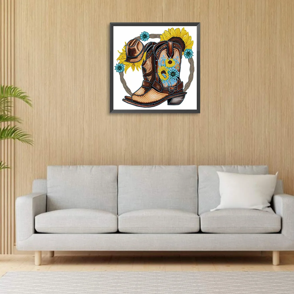 Special Shape Diamond Painting 30*30cm - Cowboy Boots