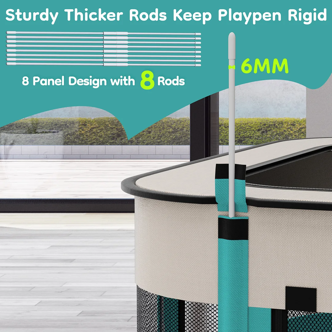 BEBANG Pet Playpen, Foldable Portable Dog Cat Playpens Exercise Kennel Tent, Removable Shade Cover, Indoor Outdoor Travel Camping Use