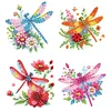 4Pcs Diamond Painting Brooch Diamond Painting Pins Jewelry Kit (Dragonfly)