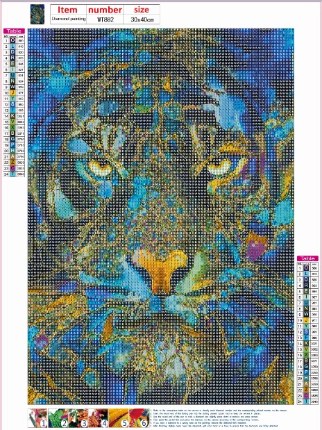 

(Multi-Size) Blue Tiger - Round/Square Drill Diamond Painting, Square diamond 40*50cm, 501 Original