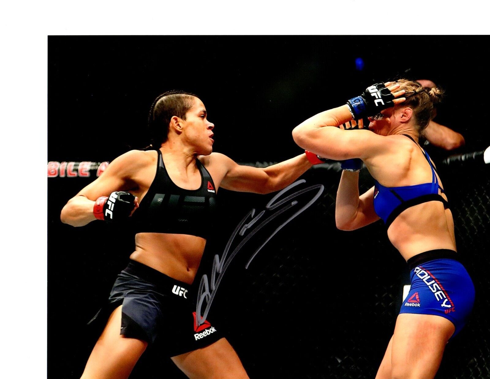 Amanda Nunes autographed signed 8x1o Photo Poster painting UFC vs Ronda Rousey