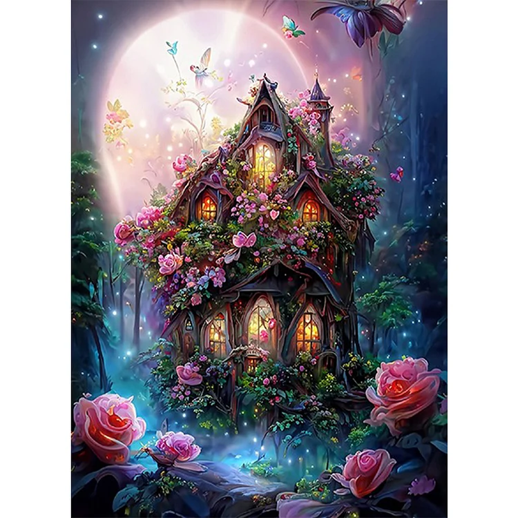 Dream Tree House Under The Moonlight 11CT Stamped Cross Stitch 50*65CM