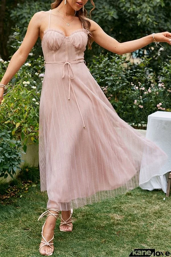 Sexy Sling High Waist Slim Fit Midi Dress