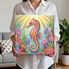 (25x25cm)DIY Seahorse Framed Handmade Pearl Painting Art Craft Kit Living Home Decor