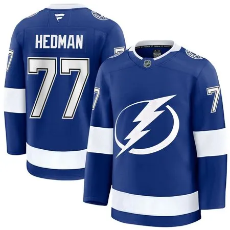 Youth Tampa Bay Lightning #77 Victor Hedman Blue Series Premium Jersey