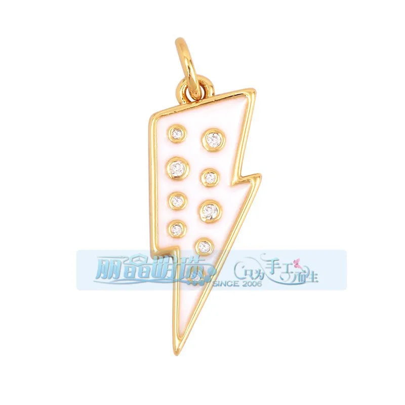 1 Piece 27*7.5mm 6*24mm Copper Lightning Pendant Jewelry Accessories
