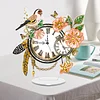 (US Local)Acrylic Special Shape Flower Bird Diamond Painting Clock Ornaments Kit for Home