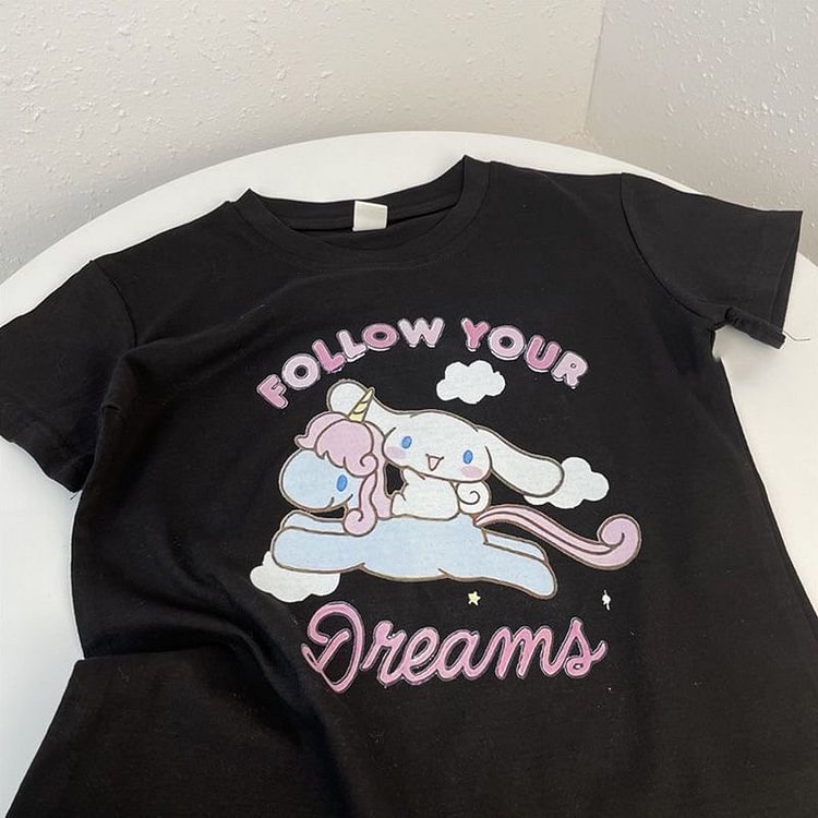 Sanrio Cinnamoroll Follow Your Dreams Cute Summer T-shirt weebmemes