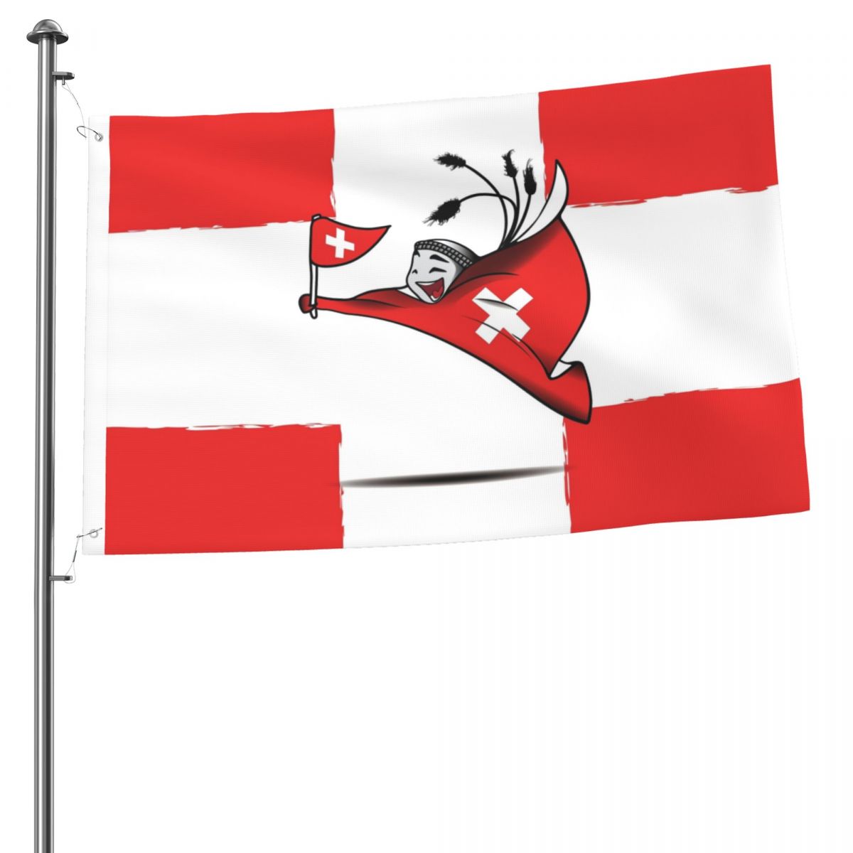 Switzerland World Cup 2022 Mascot 2x3 FT UV Resistant Flag