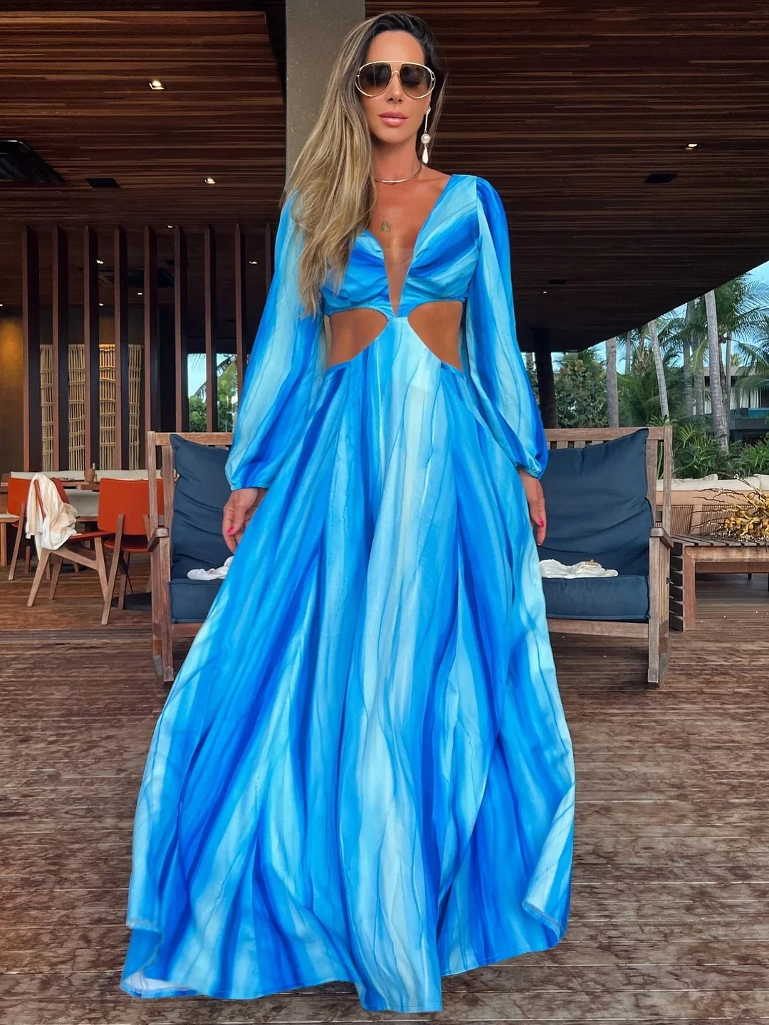 Huiketi Off Shoulder Long Dress Women 2024 Summer Hollow Out Party Dresses Elegant Slim Printed Maxi Vestidos Holiday Beach Robe