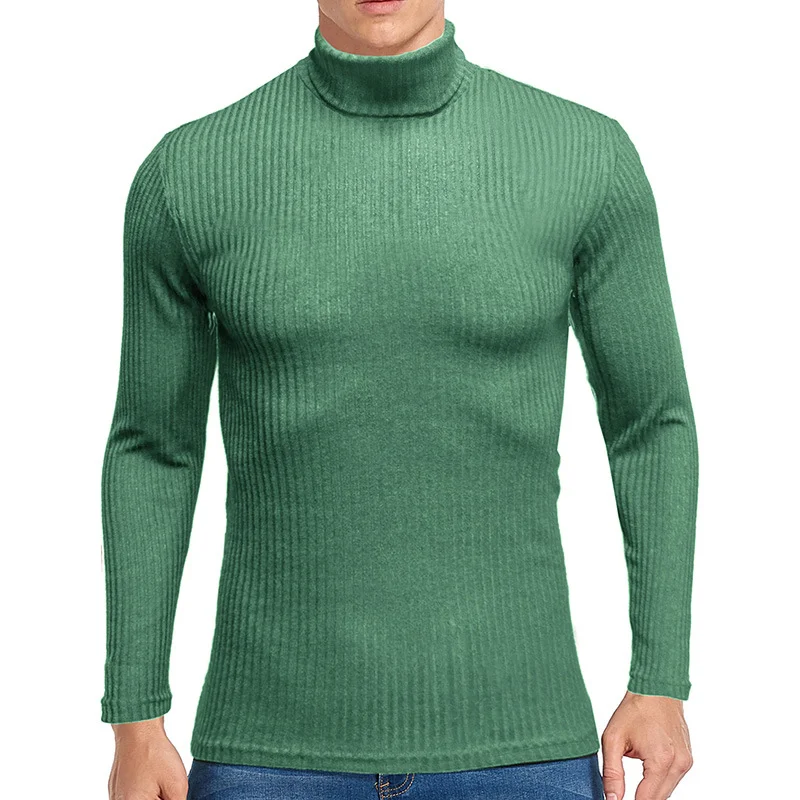Men's Solid Casual Long Sleeve Turtleneck Sweater