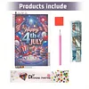 Diamond Painting -DIY Round Drill Independence Day Happy 4th of July(60*40CM)