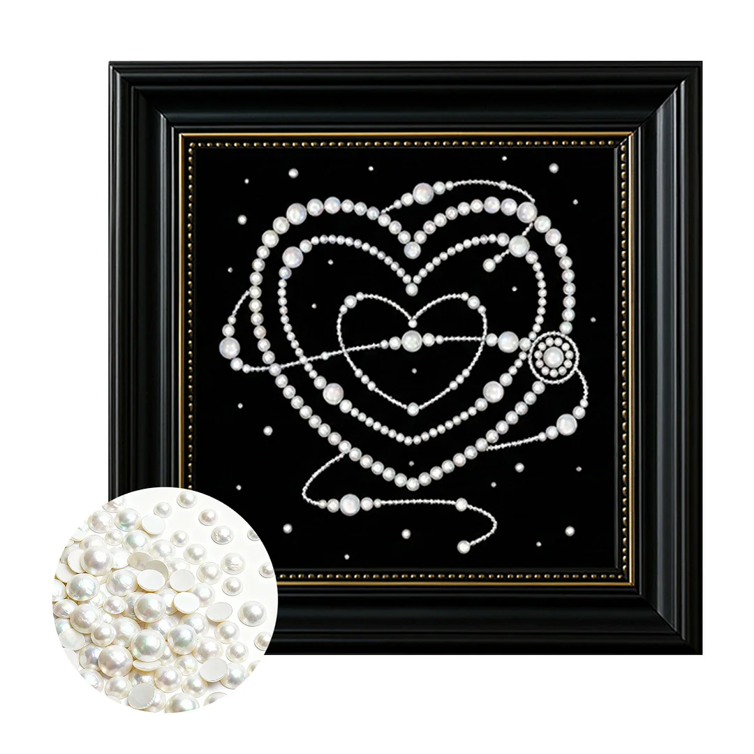 Love - DIY Pearl Diamond Art Kit With Frame 27*27cm