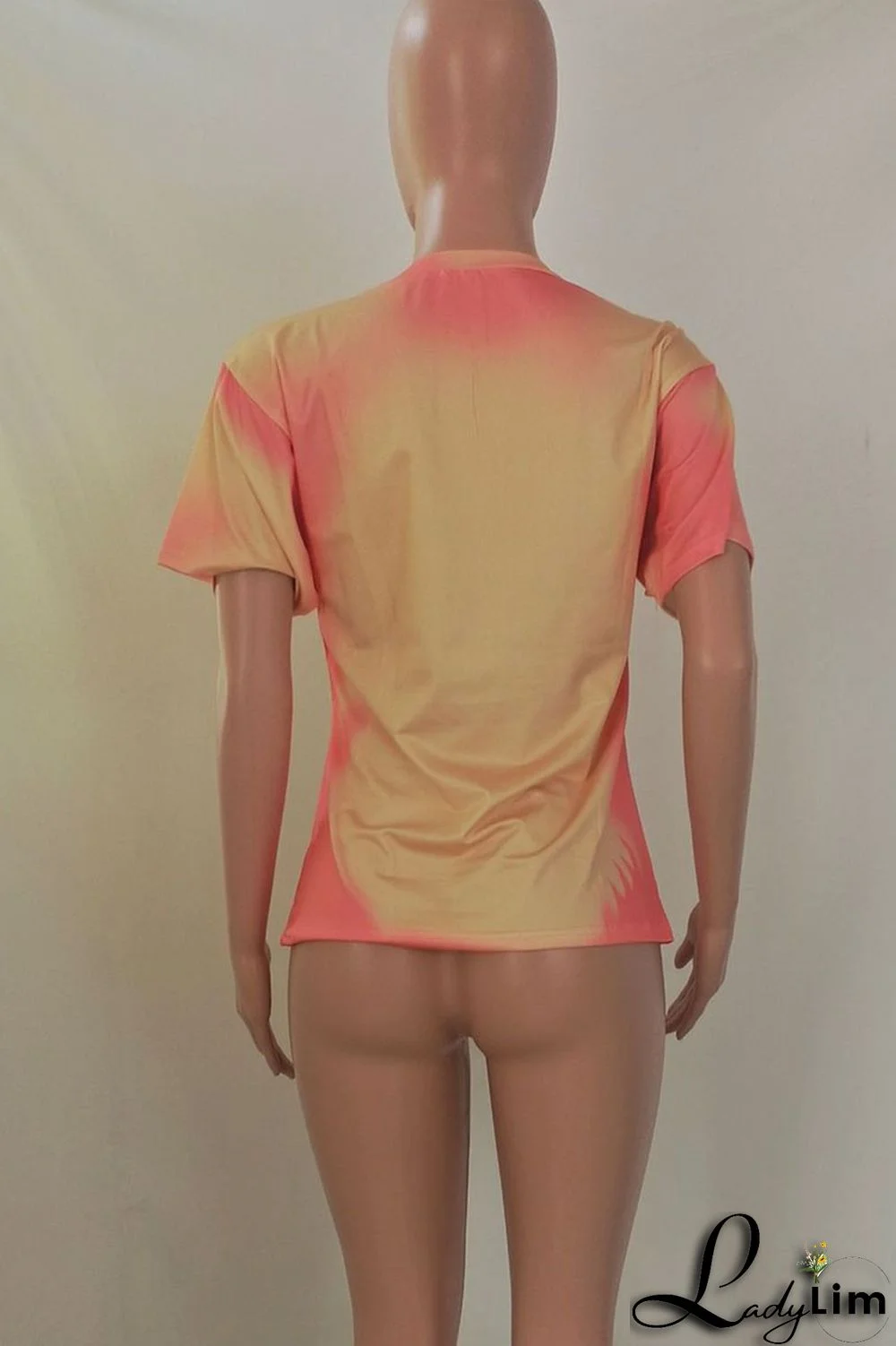 Grey Casual Street Print Split Joint O Neck T-Shirts