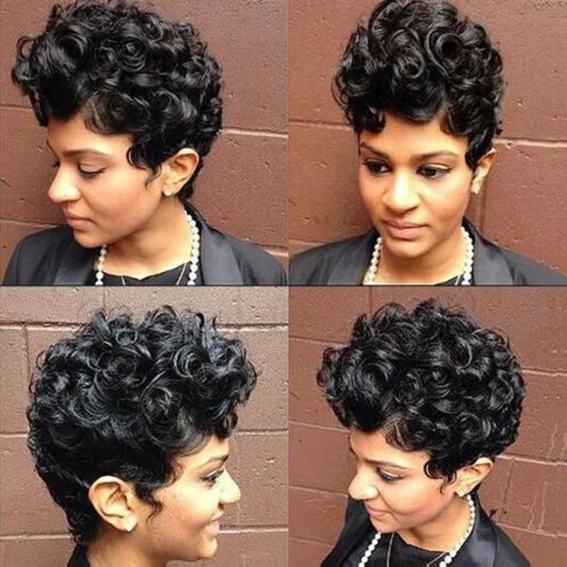 Short Curly  Wigs For Black Women ELCNEPAL
