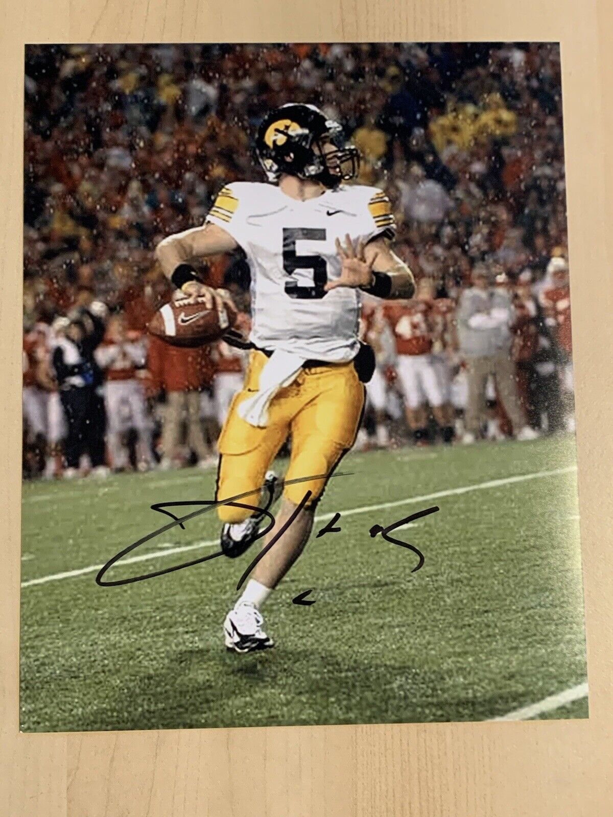 DREW TATE HAND SIGNED 8x10 Photo Poster painting AUTOGRAPHED IOWA HAWKEYES FOOTBALL COA