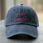 Breast Cancer Awareness F*** Cancer Retro Washed Cap - Image 4