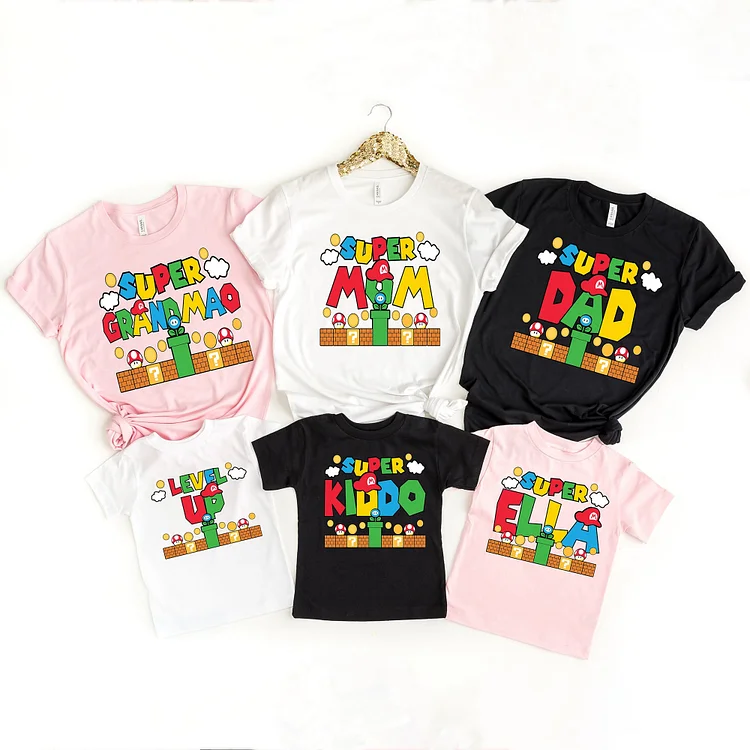 BlanketCute-Personalized family Cotton Letter Casual T-shirt | 38