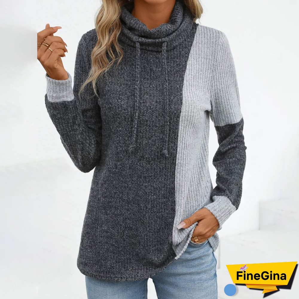 Grey Color Block Top