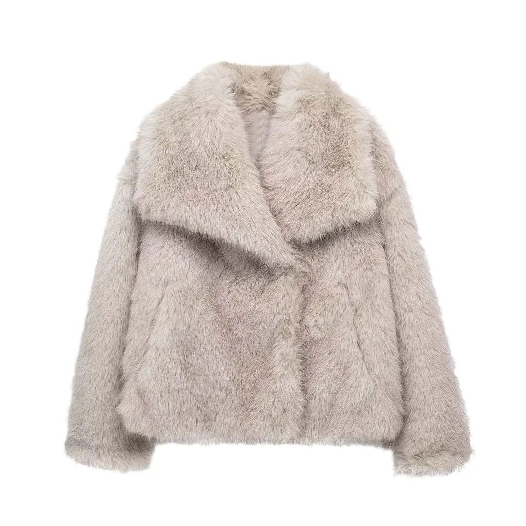 Nigikala Nigikala Women's Winter Fashion Temperament Style Wind Artificial Fur Coat D69352
