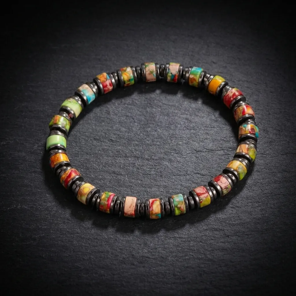 The Azure Heritage Artisan Turquoise Bracelet | JiStones Blossom Agate